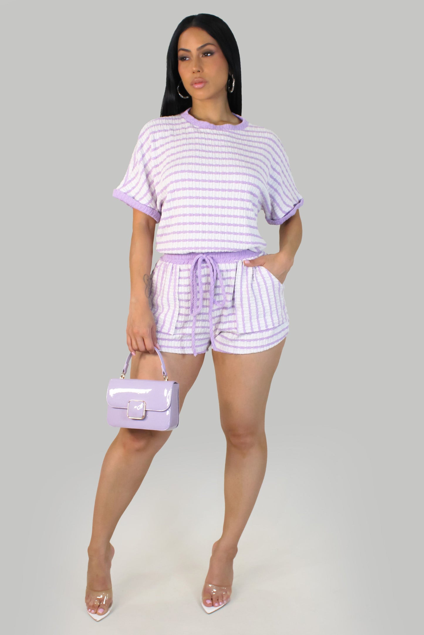 Bayside Shorts Set- Purple