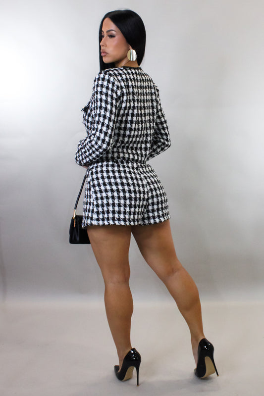 Tweed Lifestyle Skort & Top Set- Black