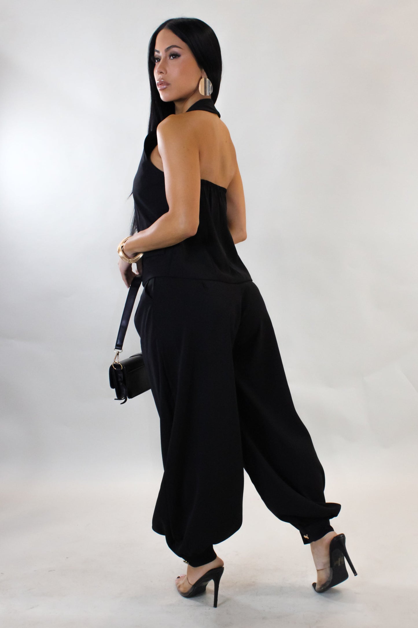 Uptown Chic Pants Set- Black