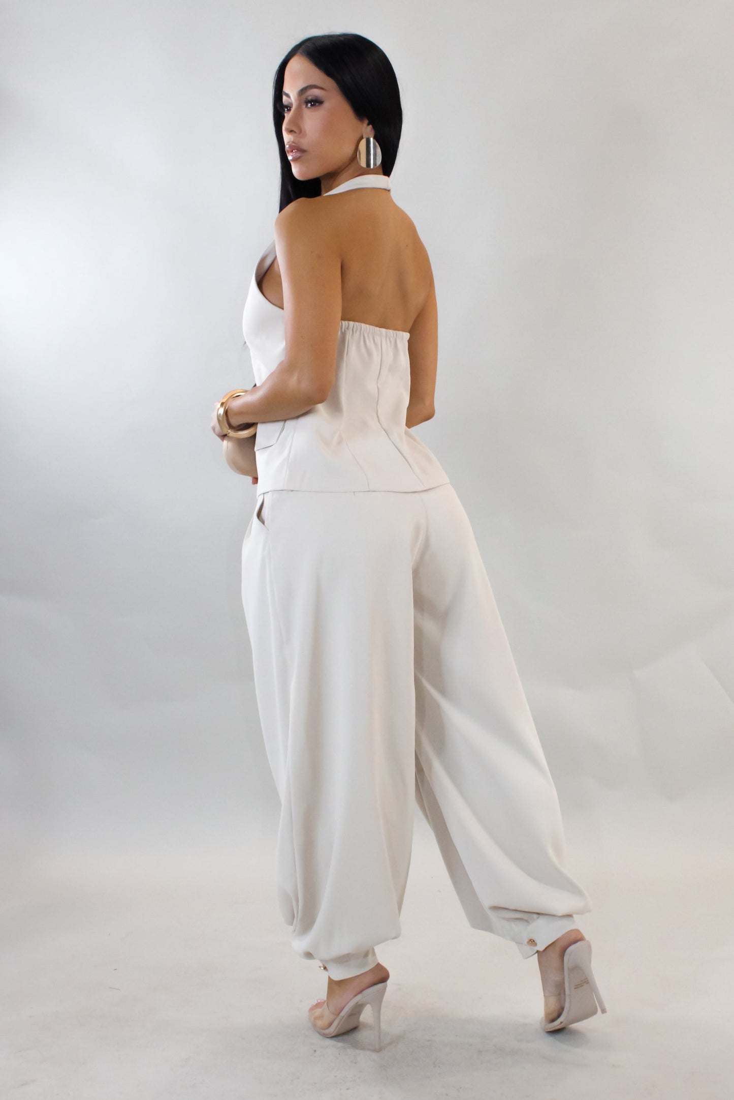 Uptown Chic Pants Set- Beige