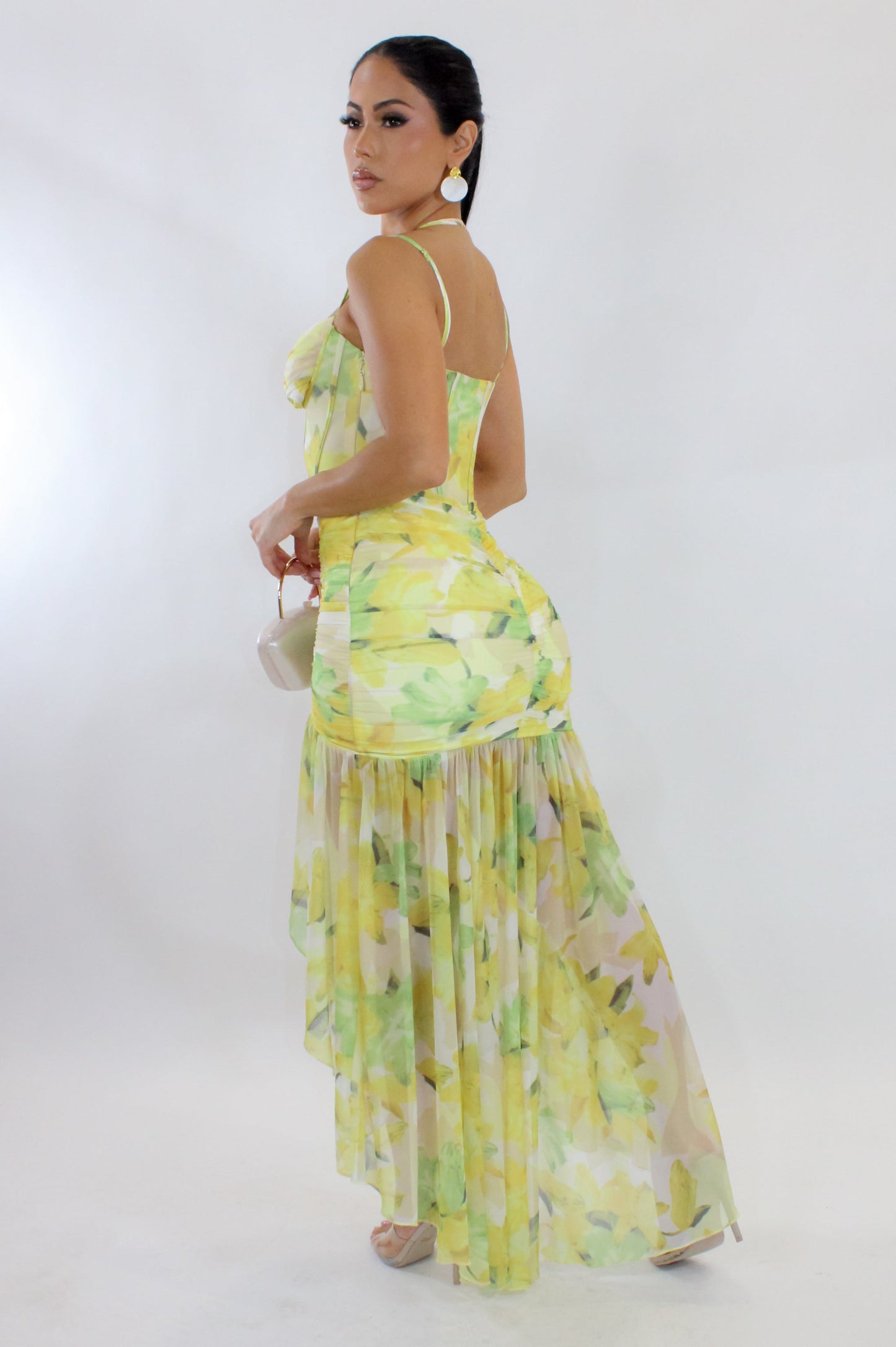 Getting in Spring Midi Dress- Yellow/Green