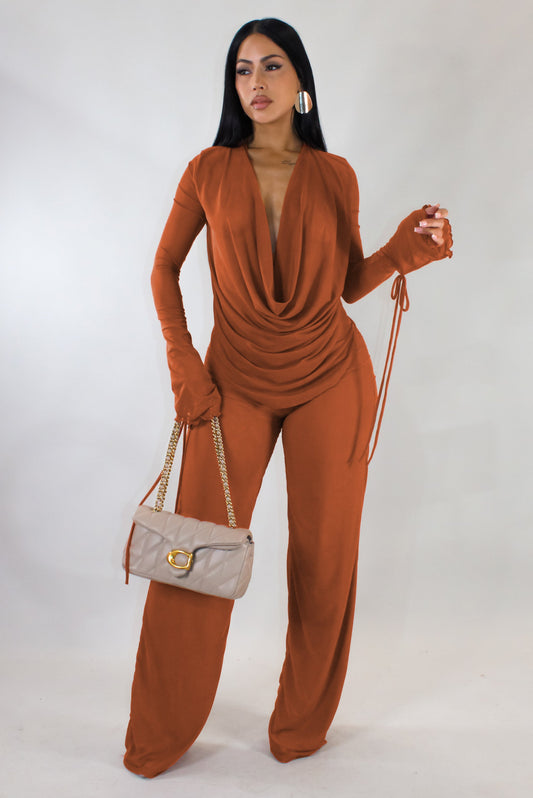 Luxe Pants Set- Burnt Orange