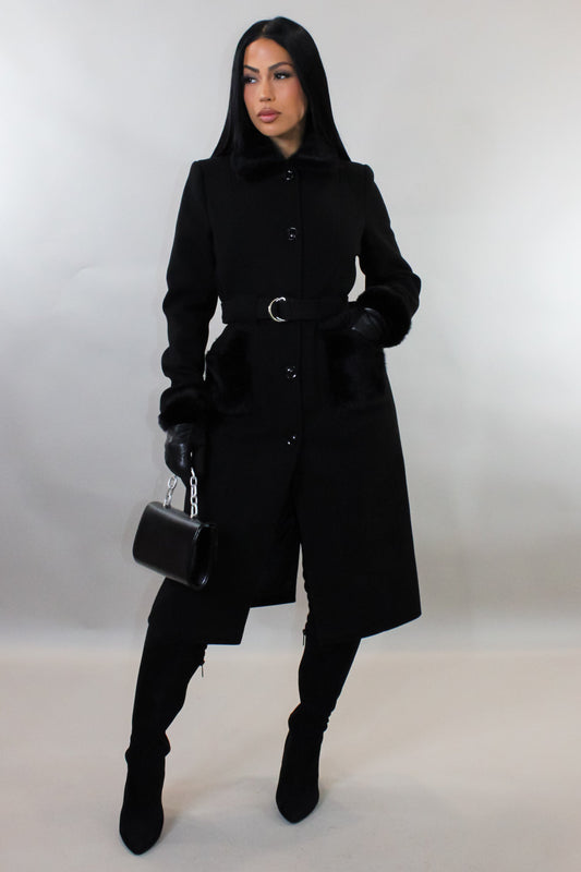 Keep it Under Cover Coat- Black