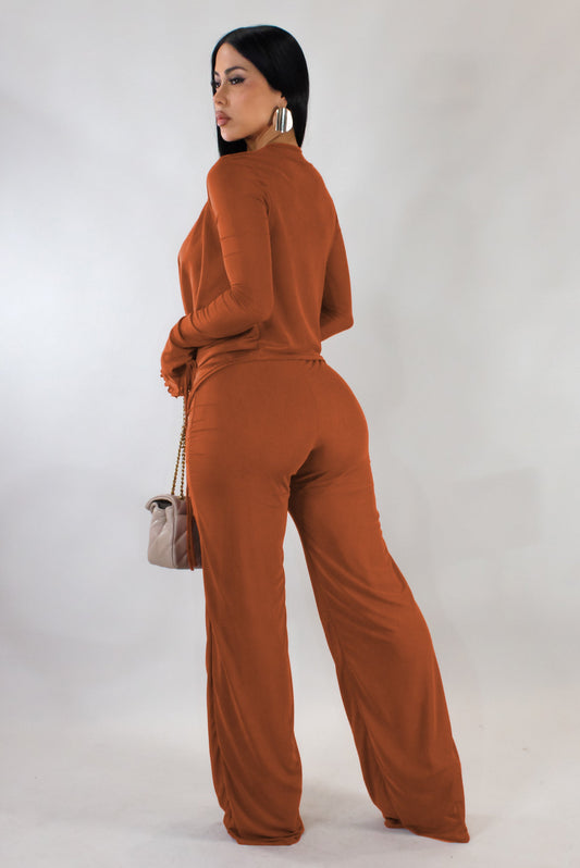 Luxe Pants Set- Burnt Orange