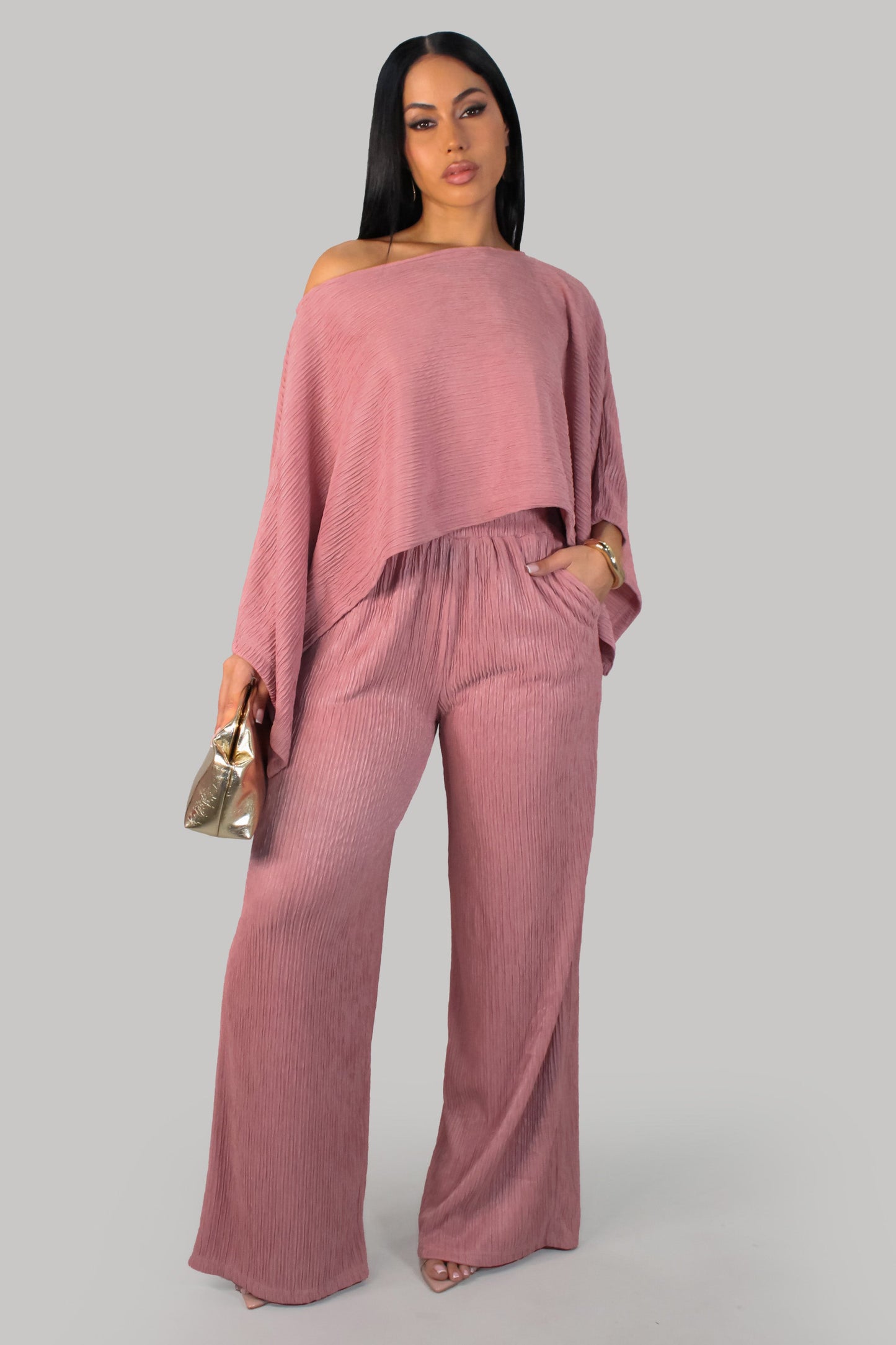 Comfy Lounge Pants Set- Mauve