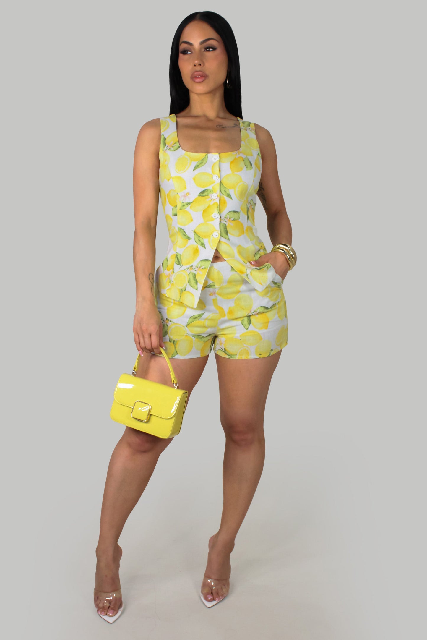 Sunshine Citrus Shorts Set