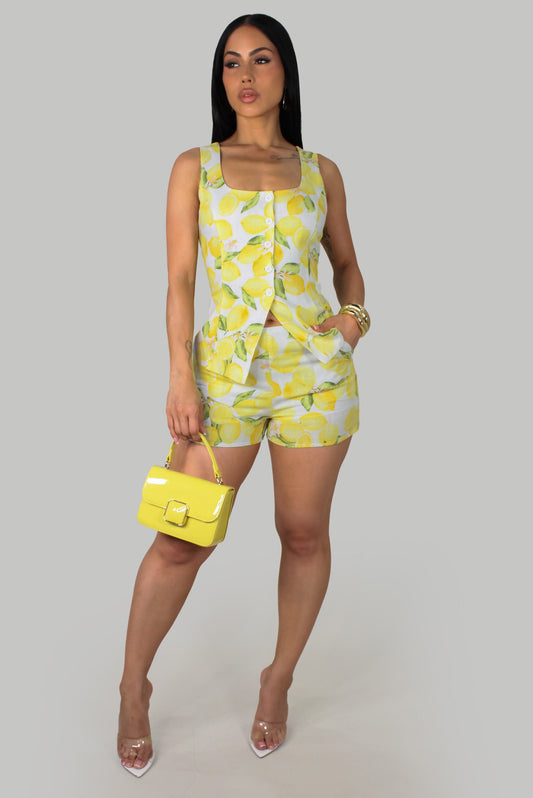 Sunshine Citrus Shorts Set