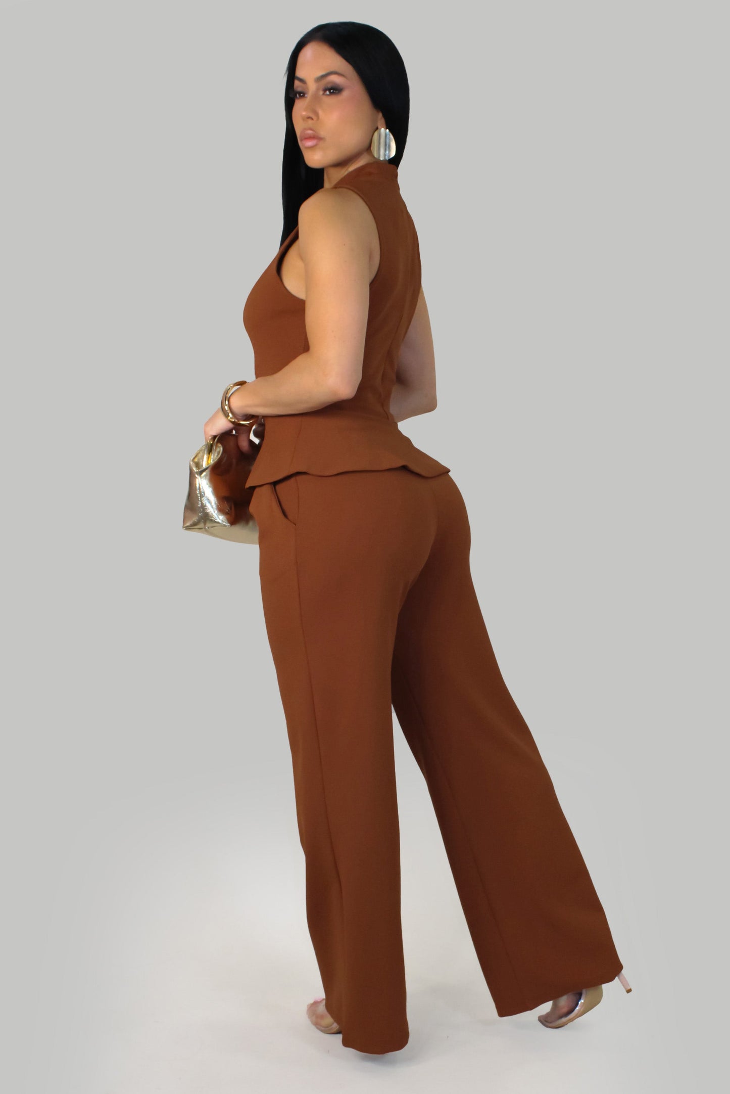 Boss Chic Pants Set- Rust