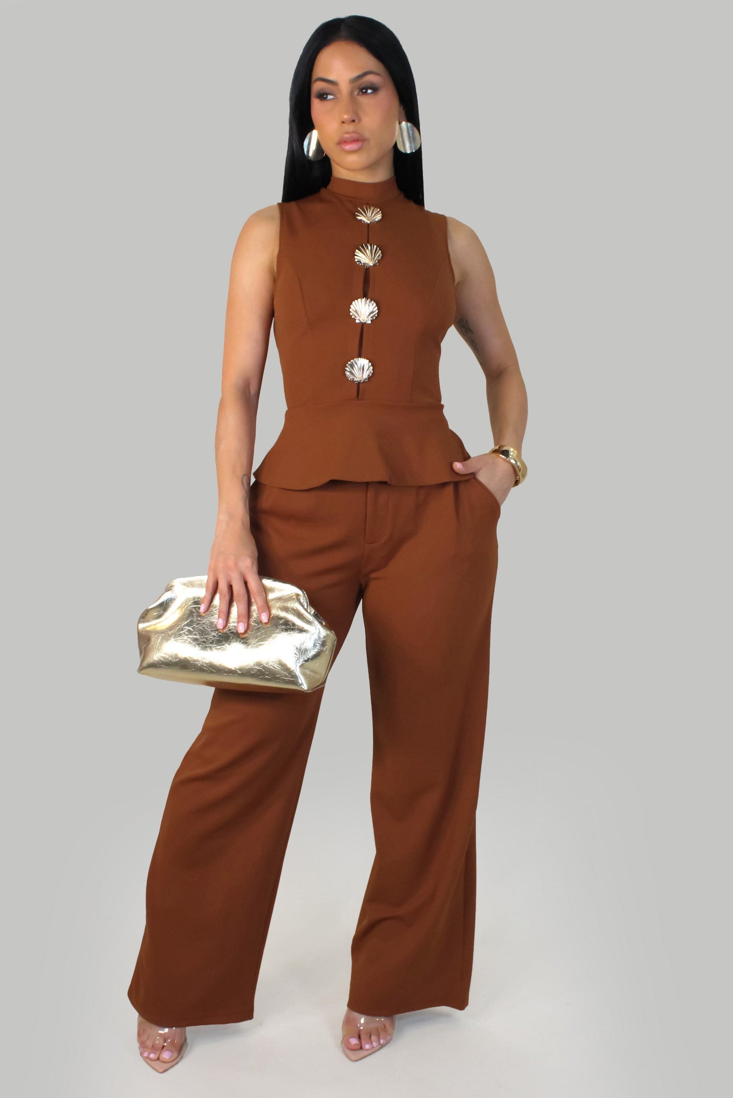 Boss Chic Pants Set- Rust