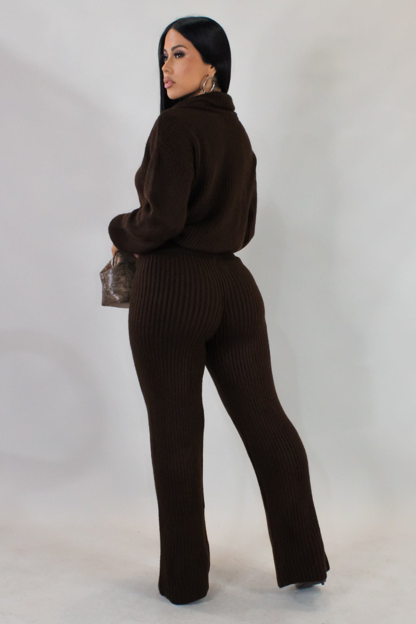 Knit Pants & Jacket- Brown