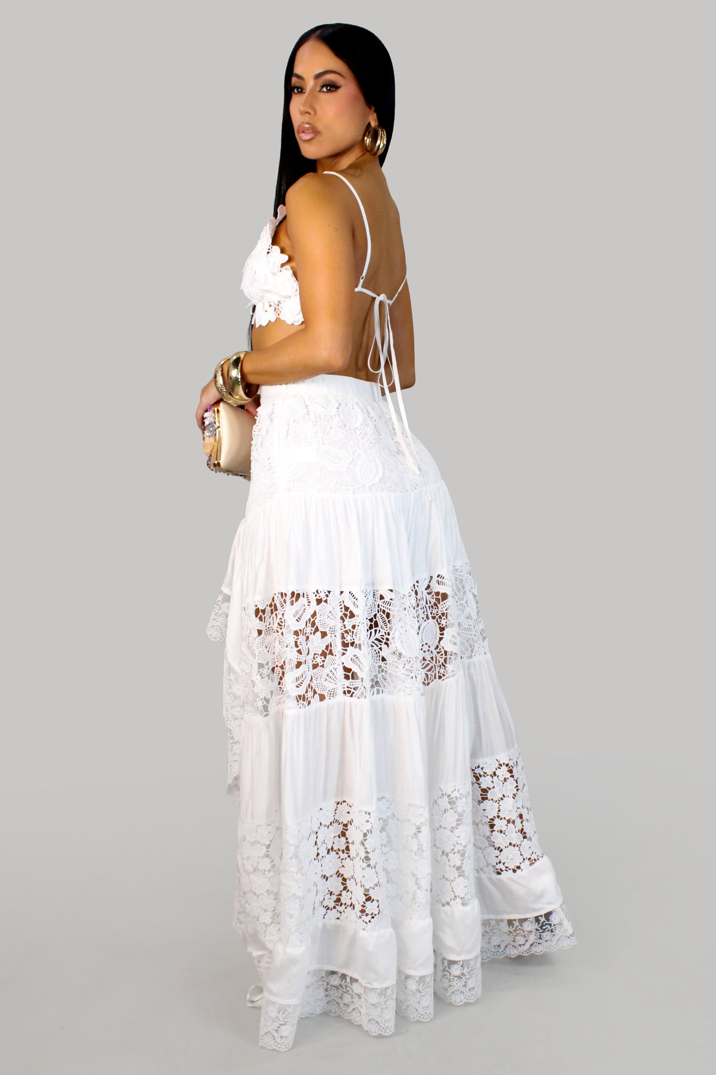 Cabo Babe Skirt Set- White