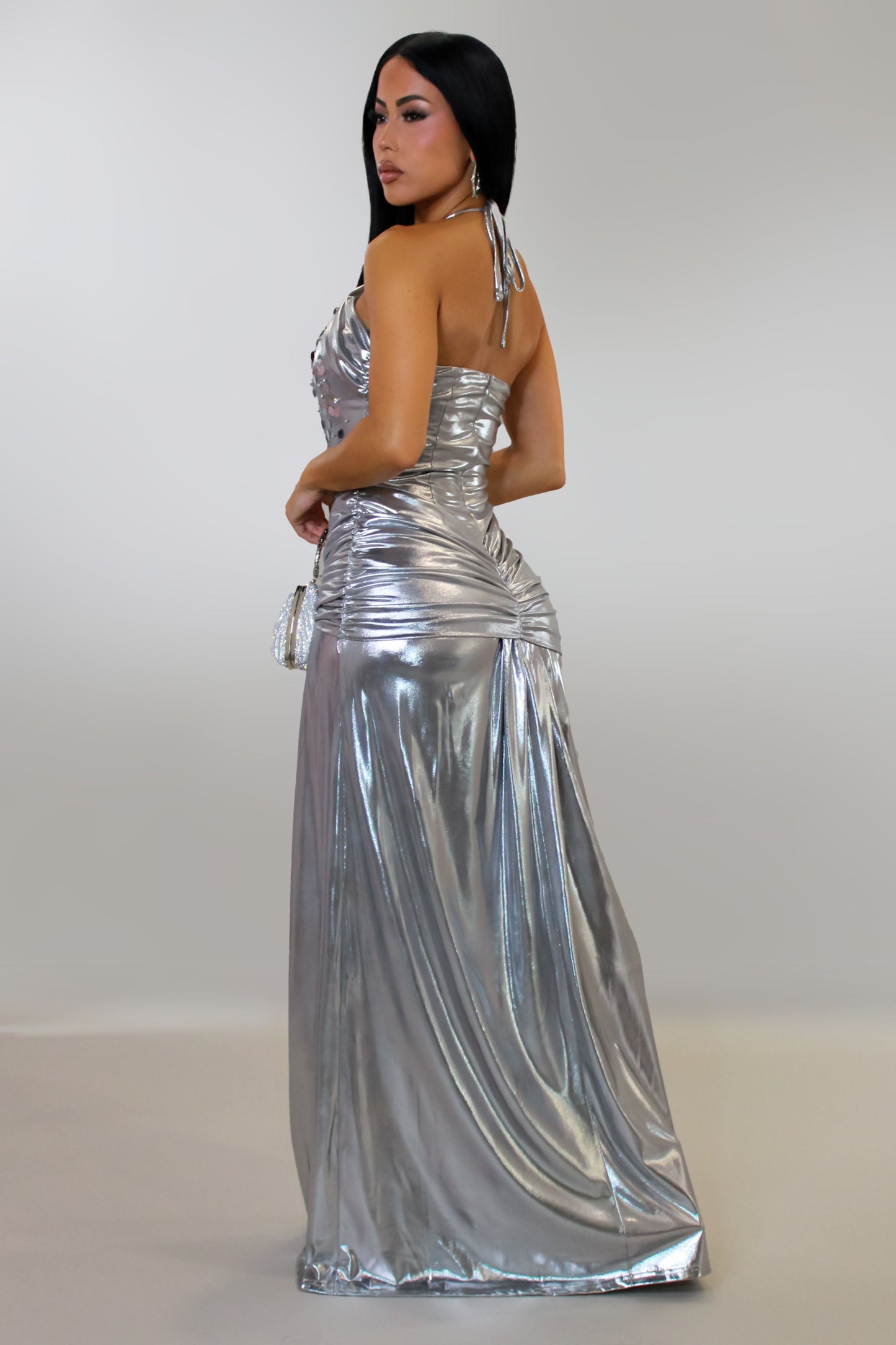 Goddess Maxi Dress- Silver