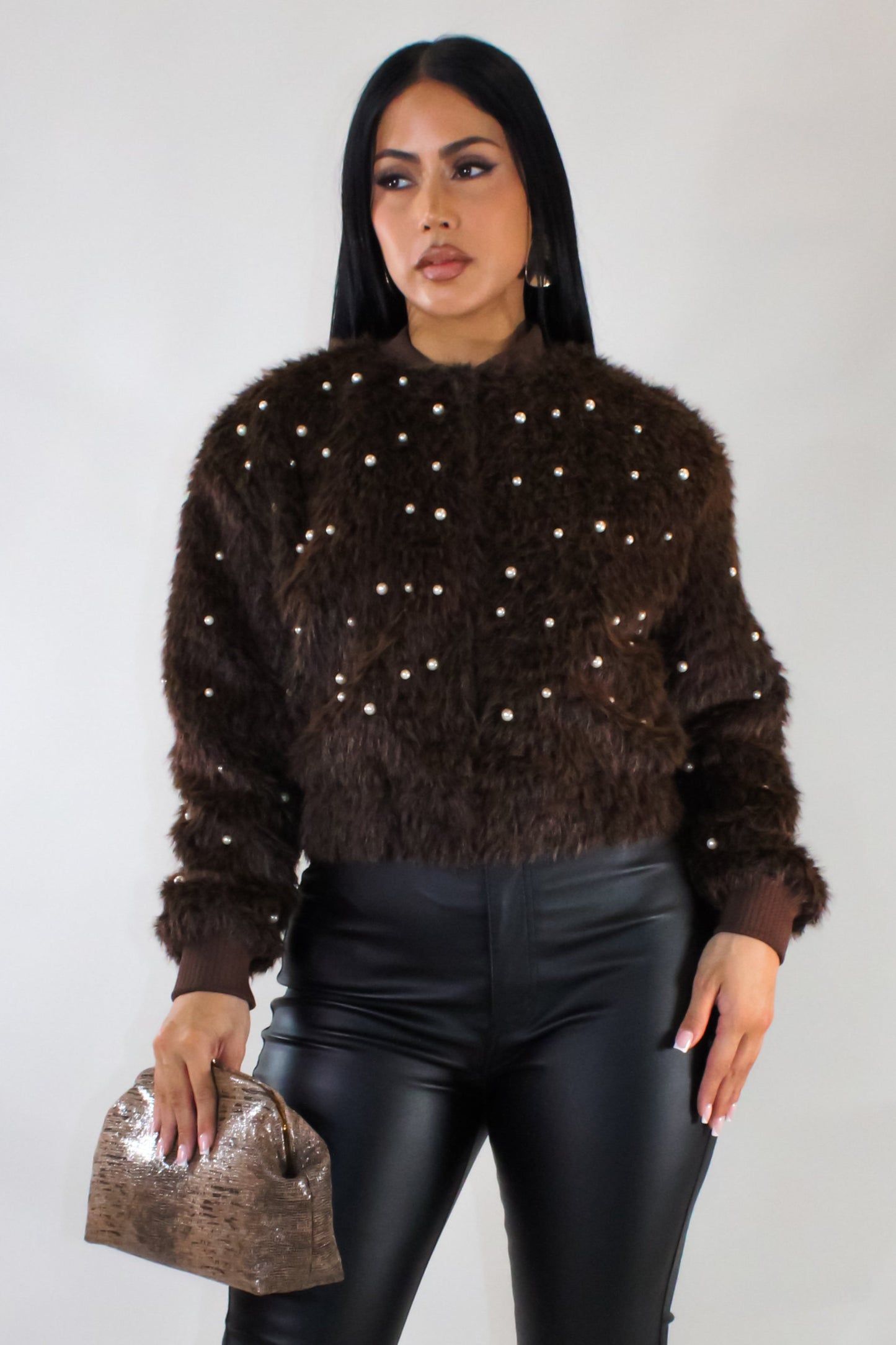 Pearl Spotted Jacket- Brown