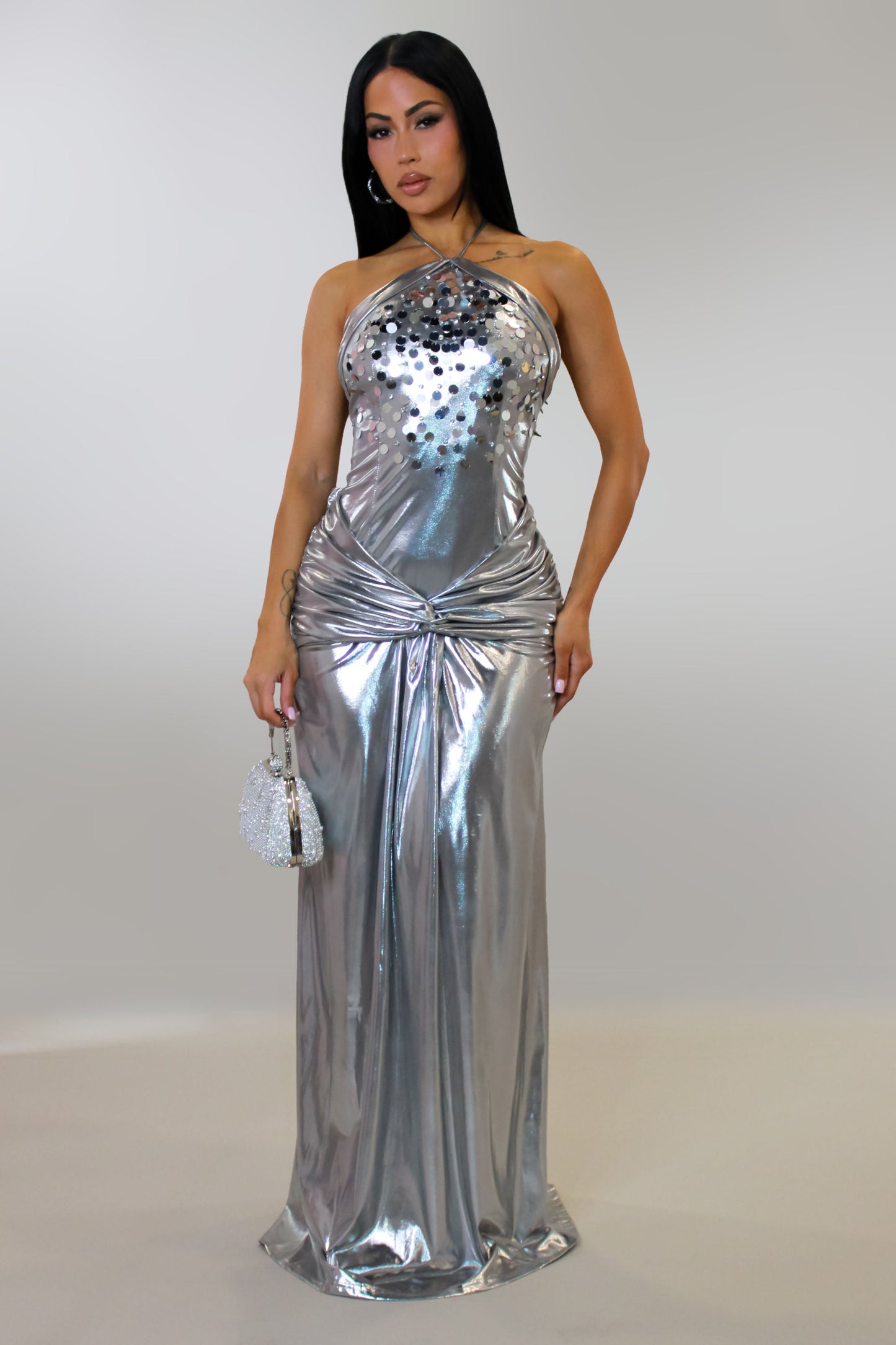 Goddess Maxi Dress- Silver