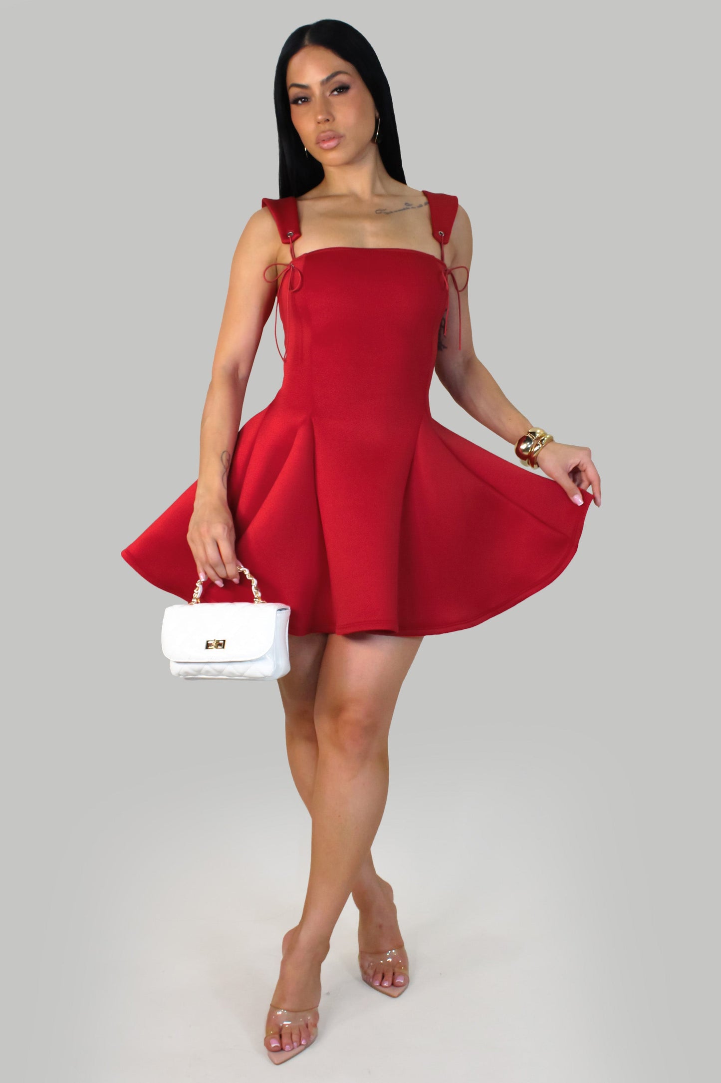 Pixie Red Flare Mini Dress