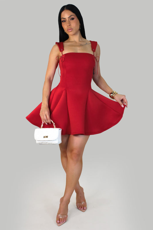 Pixie Red Flare Mini Dress