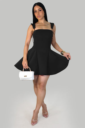 Pixie Black Flare Mini Dress
