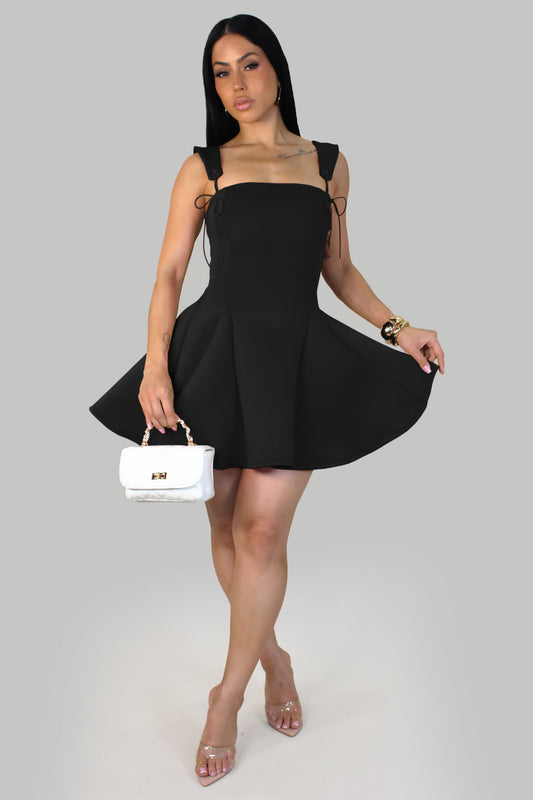 Pixie Black Flare Mini Dress