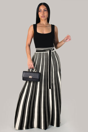 Bella Lines Maxi Dress- Black