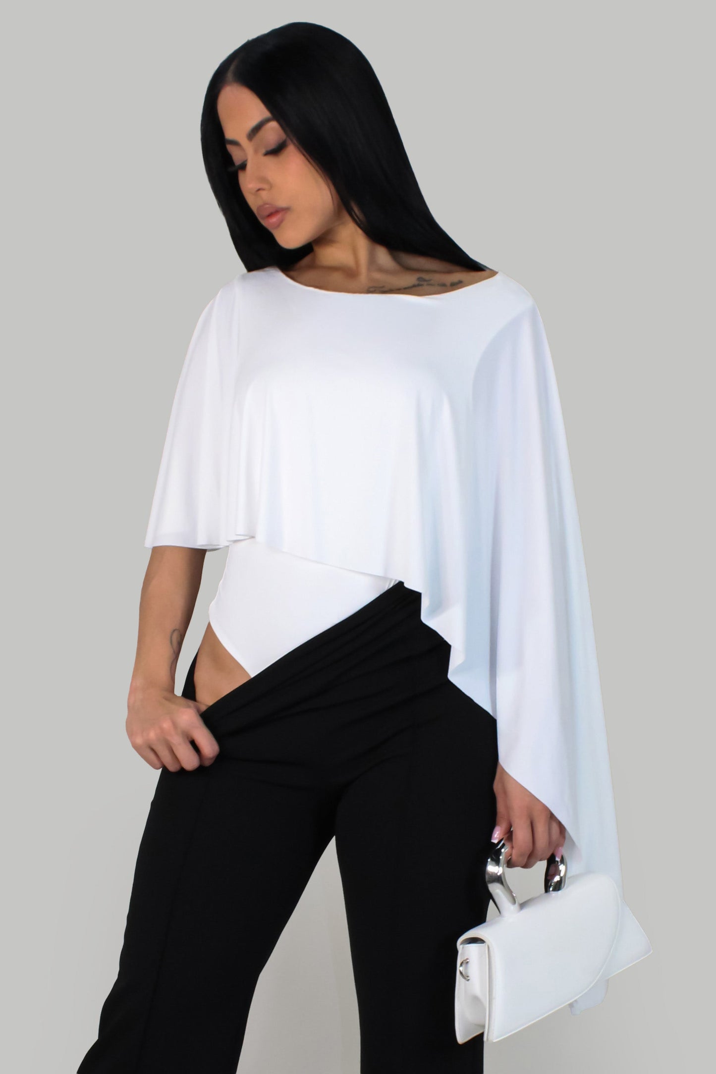Draped Bodysuit Top- 3 Colors