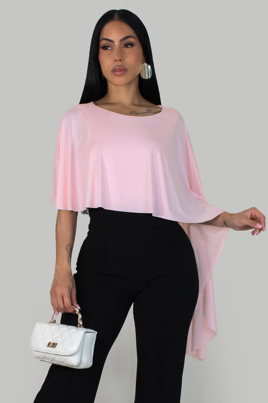 Draped Bodysuit Top- Pink