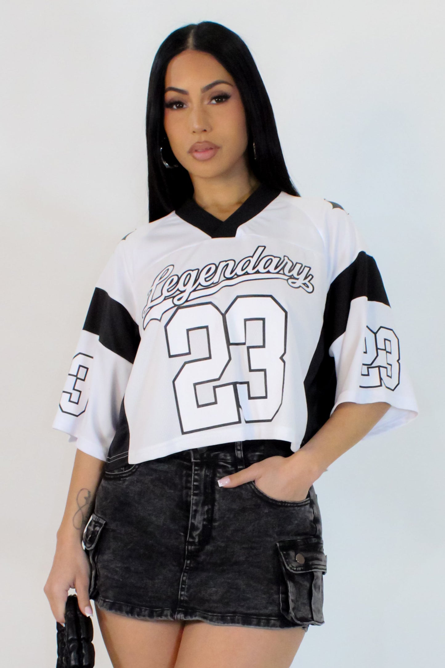 Legendary 23 Jersey Top- White