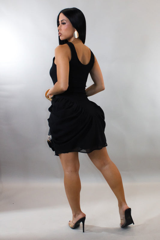 Never Let Go Mini Dress- Black