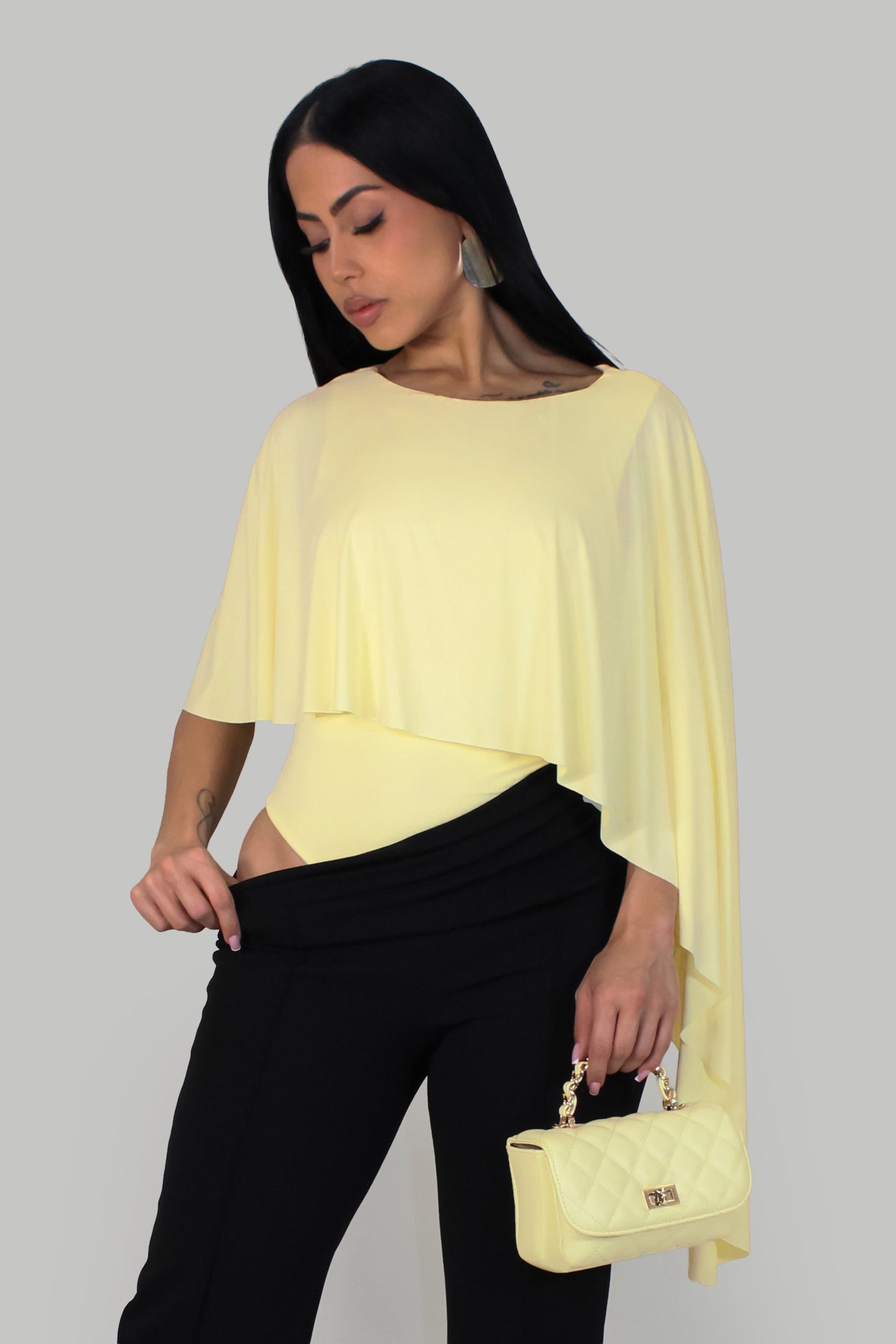 Draped Bodysuit Top- 3 Colors
