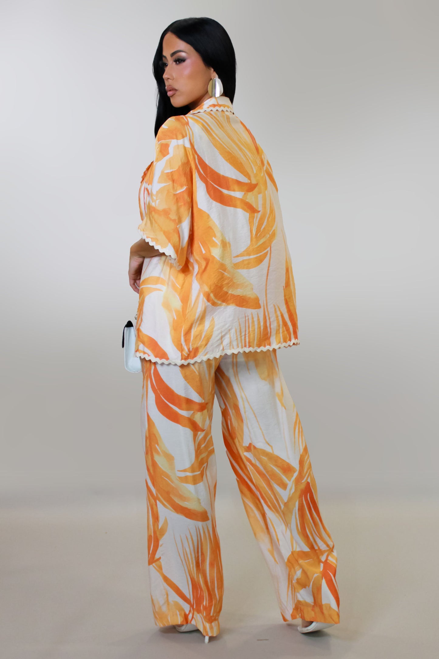 Ripple Effect 3-Piece Pants Set- Orange