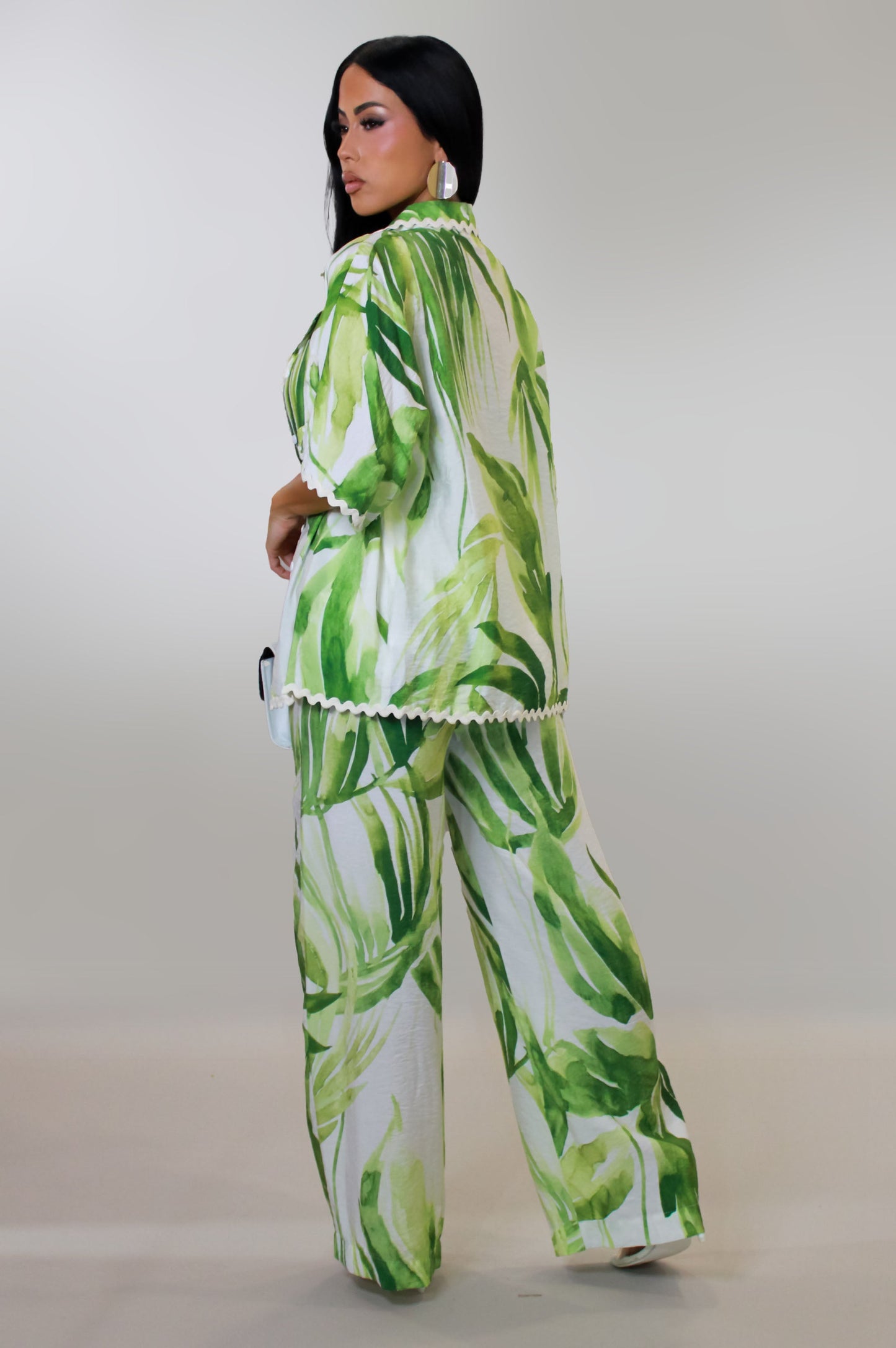 Ripple Effect 3-Piece Pants Set- Green