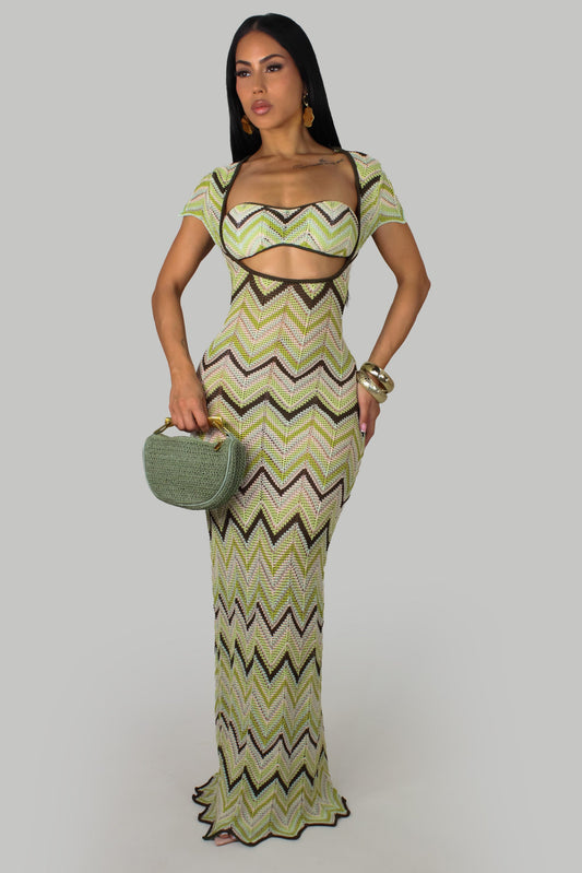 Sail Away Dreams Maxi Dress- Green