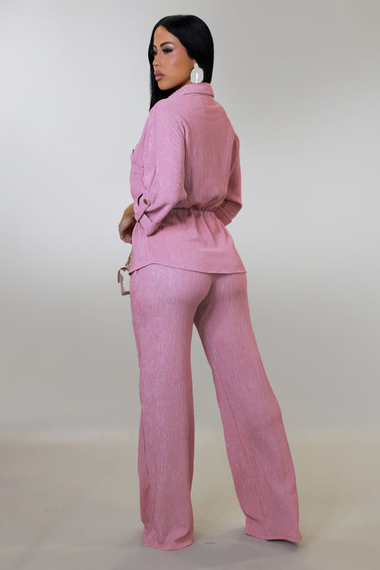 Fresh Air Pants Set- Pink