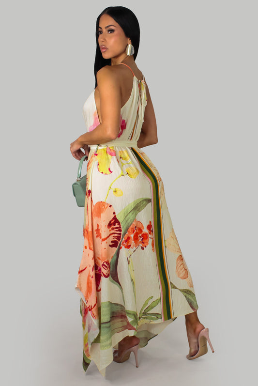 Spring Flower Maxi Dress- Multicolored