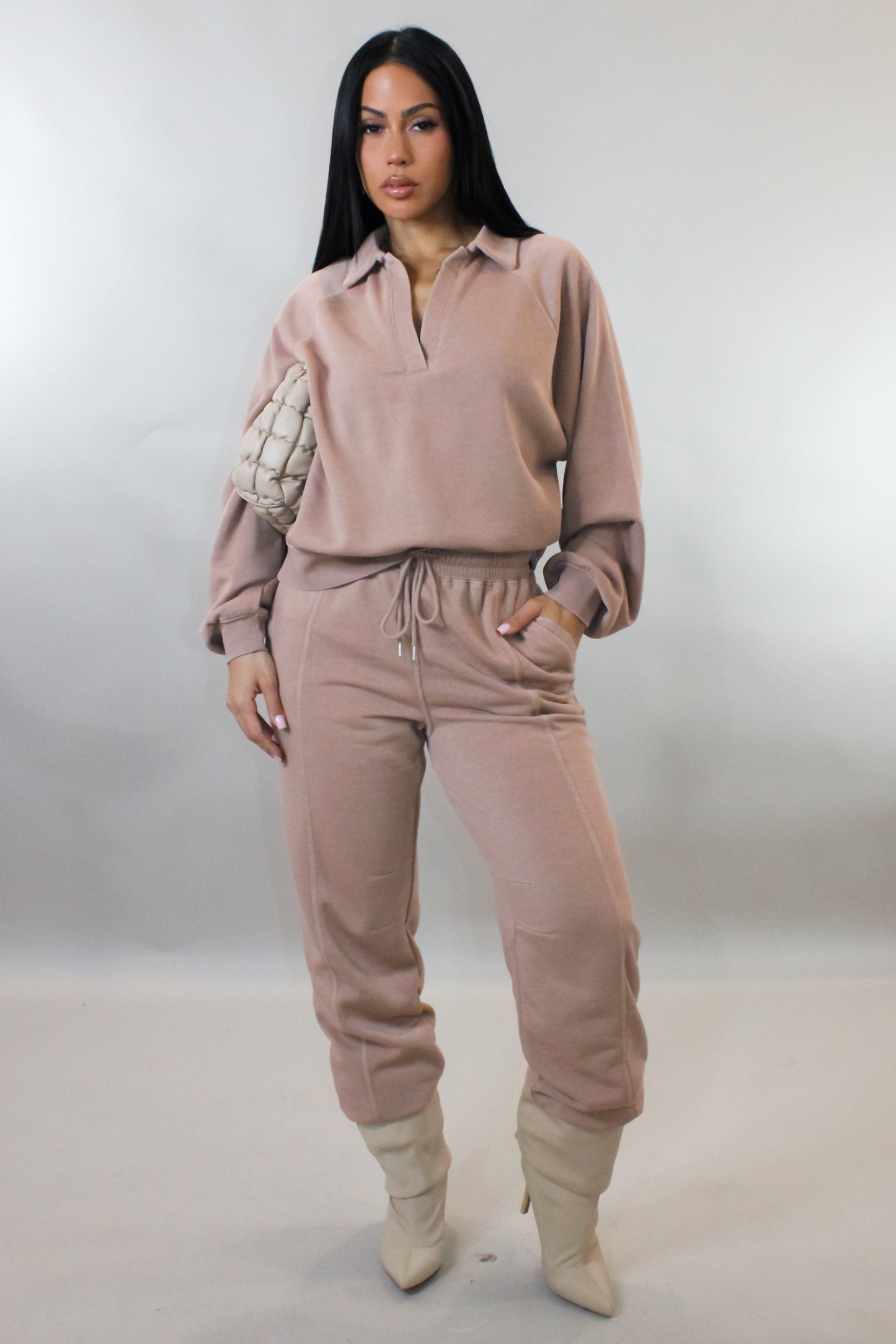Fall Staple Jogger Set- Taupe