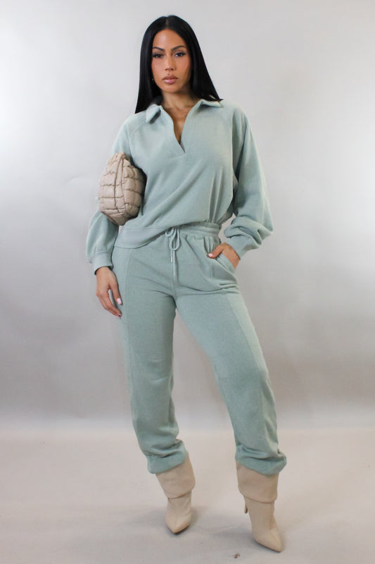 Fall Staple Jogger Set- Sage