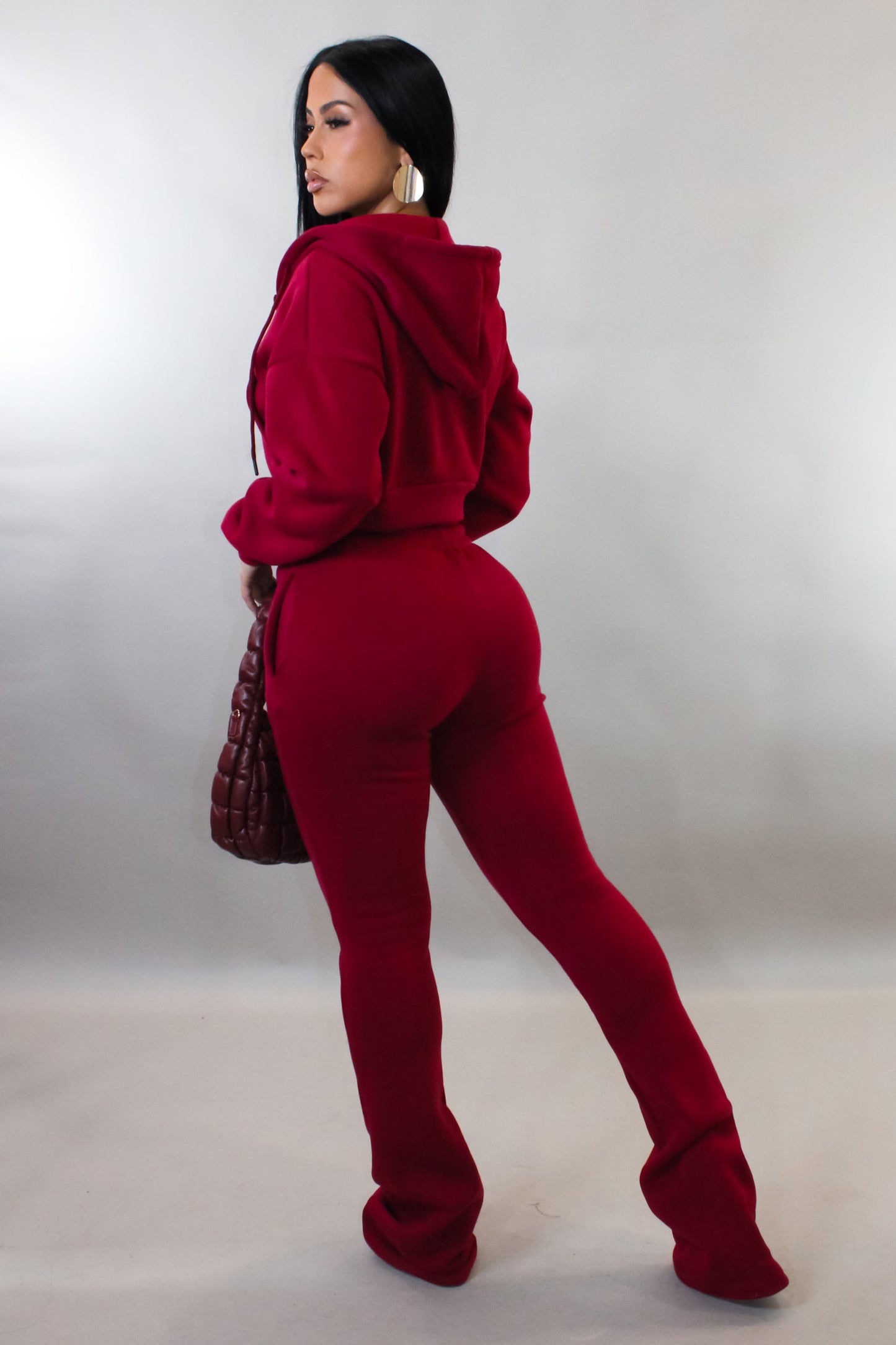 Winter Nights Jogger Set- Burgundy