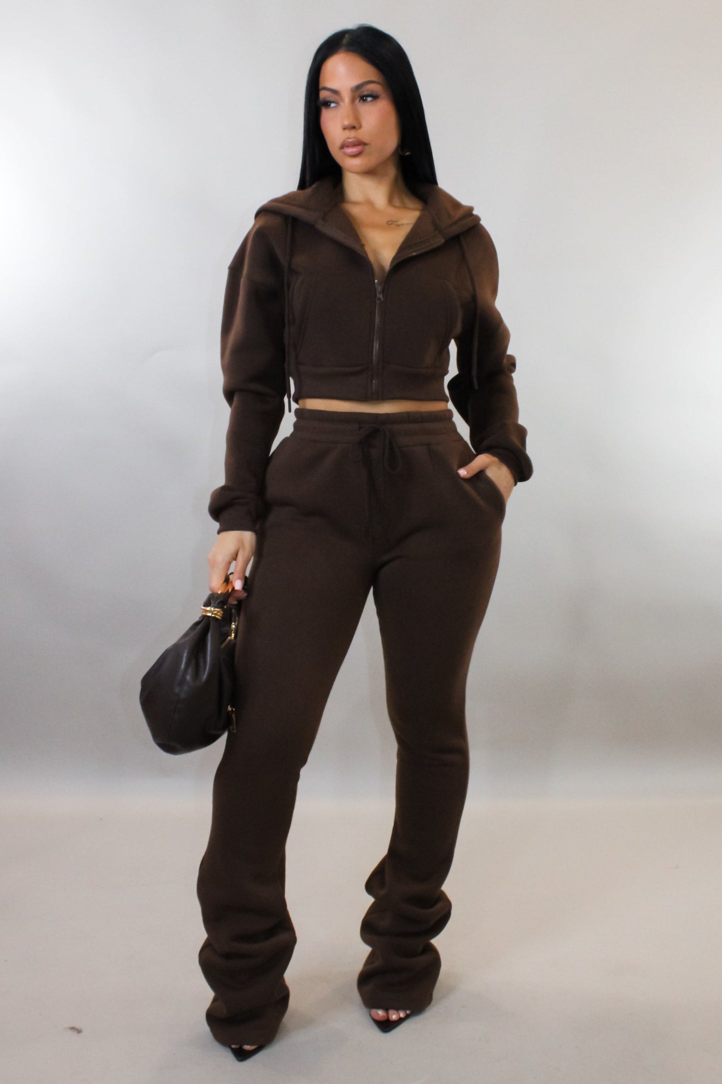Winter Nights Jogger Set- Brown