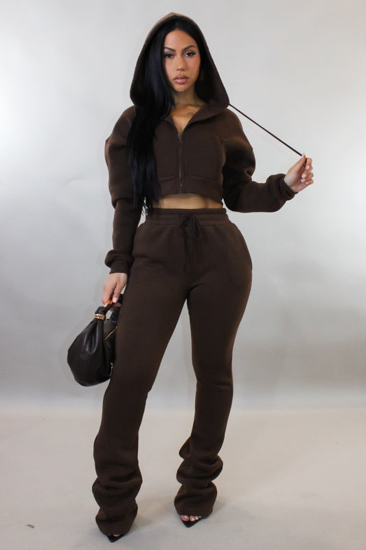 Winter Nights Jogger Set- Brown