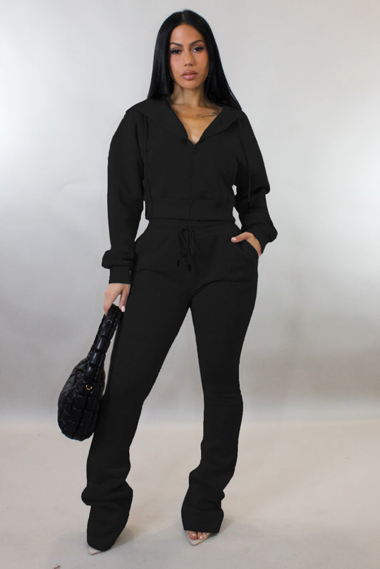 Winter Nights Jogger Set- Black