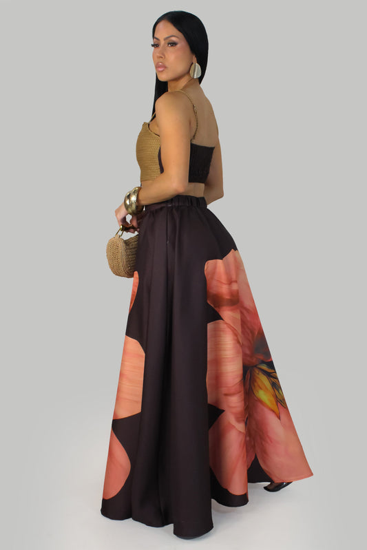 Monaco Skirt Set- Brown/Multi