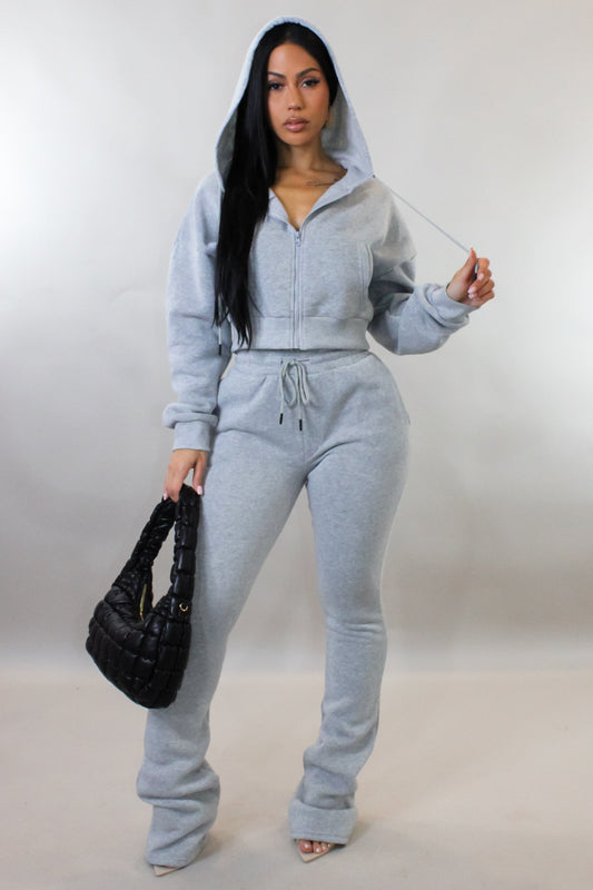 Winter Nights Jogger Set- Grey