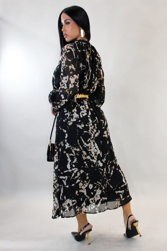 Destiny Midi Dress- Black