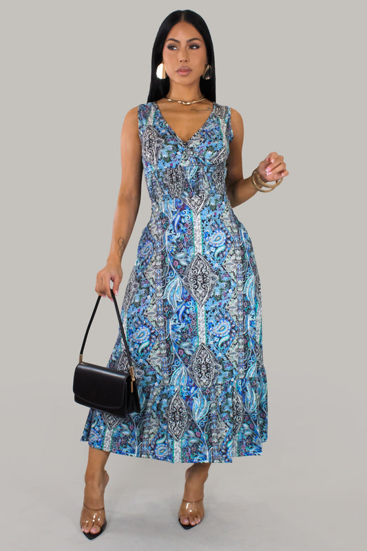 Kaleidoskopily Dress- Blue