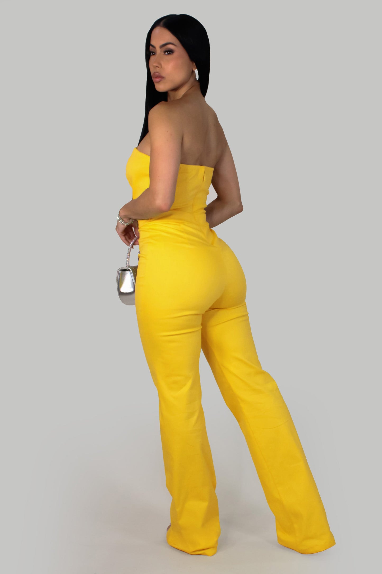 Sparkle Topped Jumpsuit- Yellow