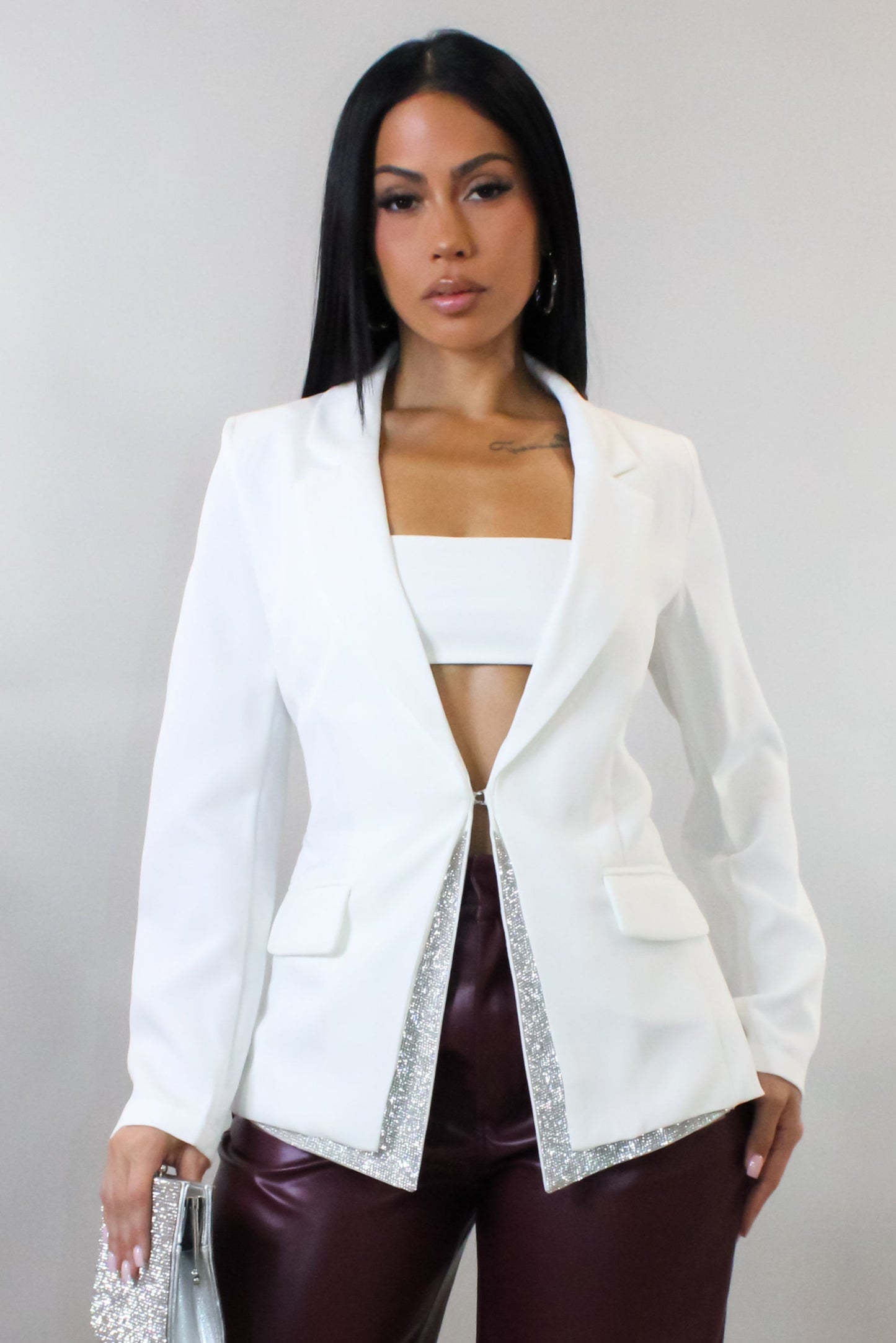 Sparkle City Blazer- White