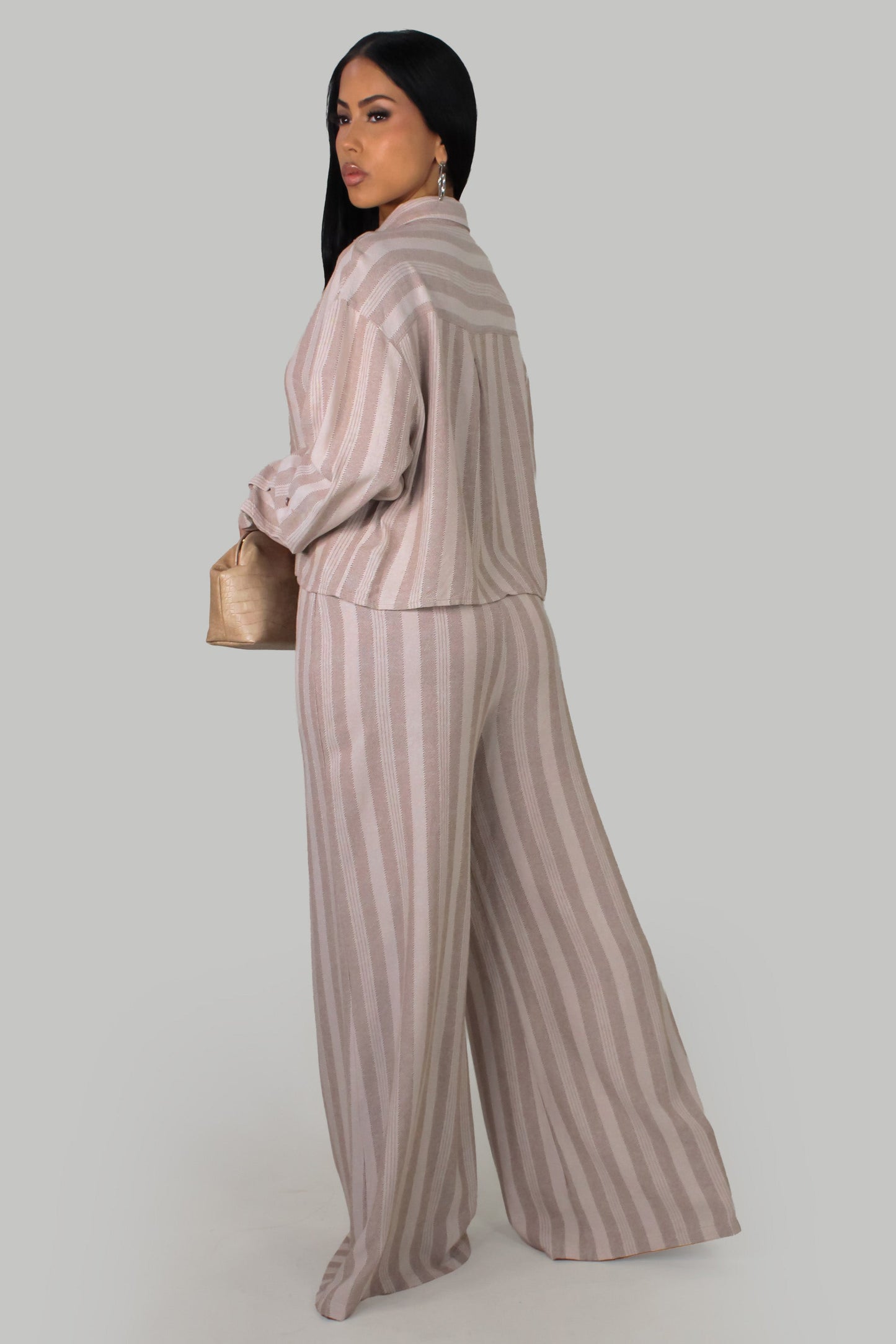 Muted Lux Pant Set- Mocha