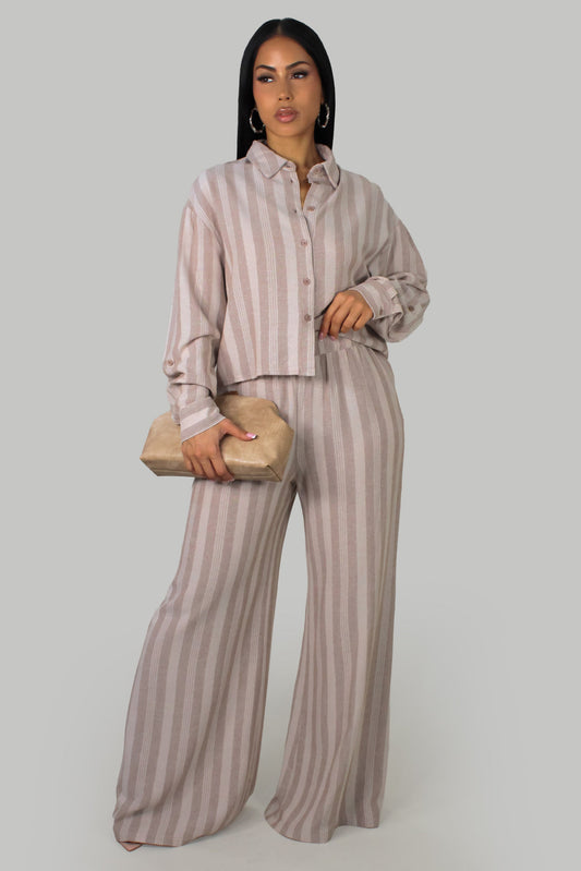 Muted Lux Pant Set- Mocha
