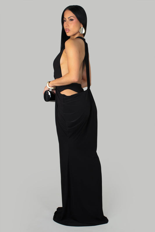 Lost in the Night Maxi Dress- Black