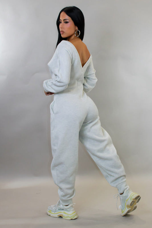 My Comfort Zone Lounge Jumpsuit- Grey