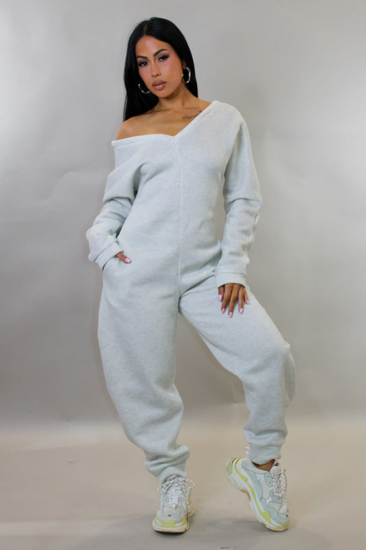 My Comfort Zone Lounge Jumpsuit- Grey
